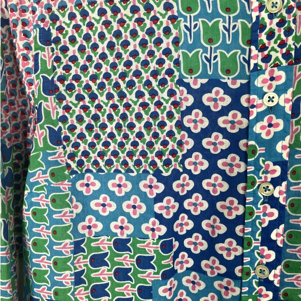 Talbots 100% Cotton Tulip Patchwork Button Front … - image 5